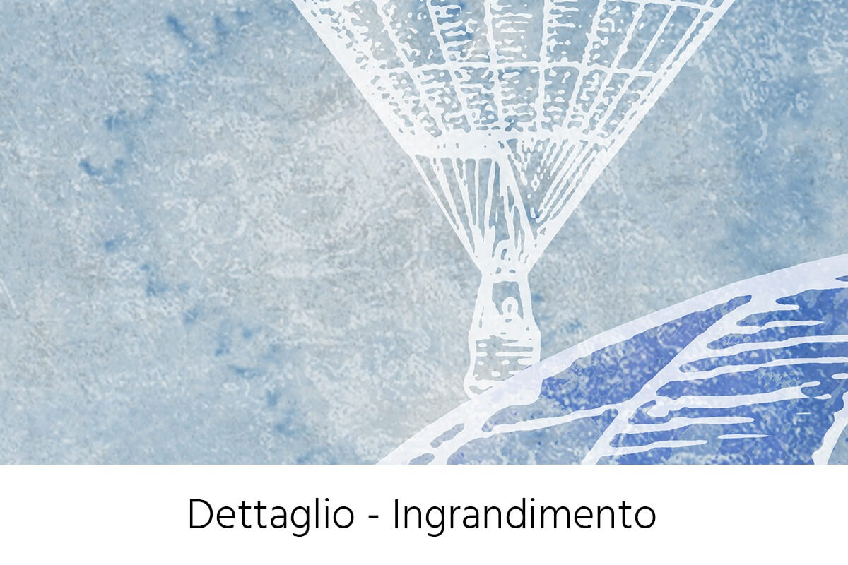 ingrandimento ballons versione azzurro carta d'arredo