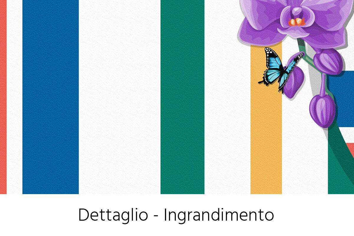 ingrandimento tropical versione multicolor carta d'arredo