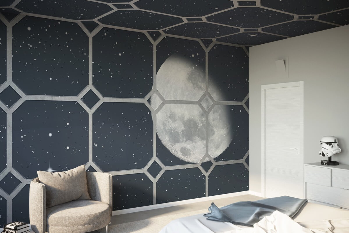 carta da parati per camera da letto sky night con luna