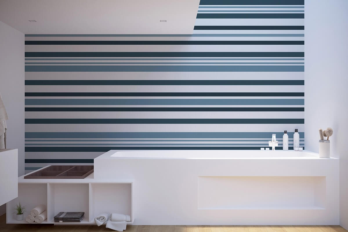sfondo tropical in versione in versione blu con righe asimettriche